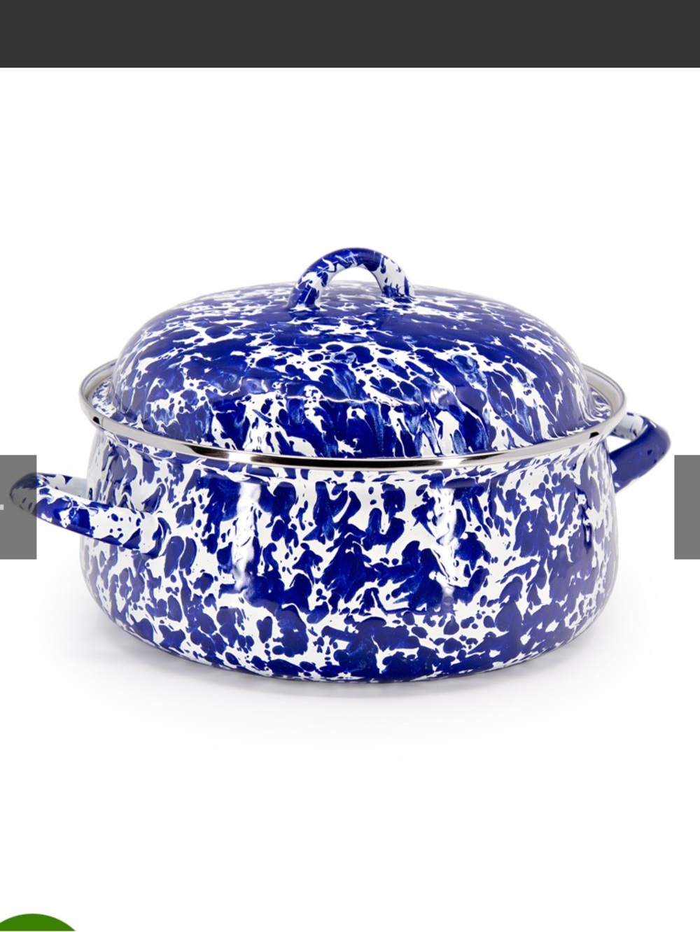 NEW Crow Canyon Golden Rabbit Swirl Dutch Oven blue white